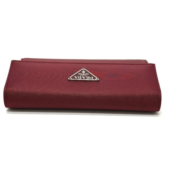PRADA Triangle logo Compact wallet Trifold wallet wine-red - Picture 6 of 10